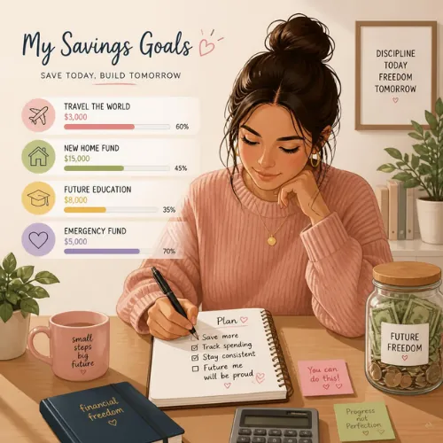 Reaching a savings goal with the savings goals tracker app