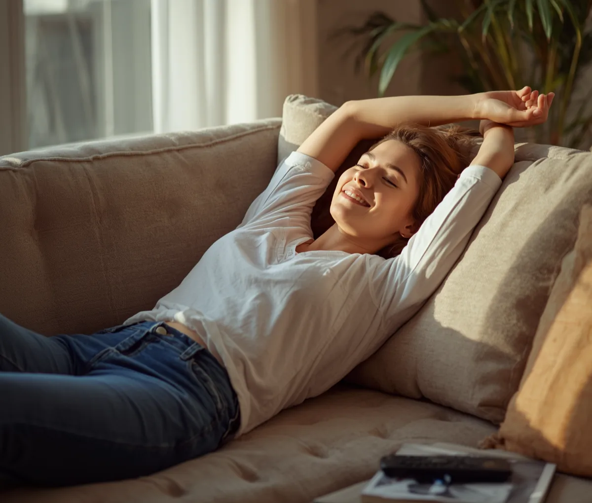 Relaxed person after managing bills with the subscription tracker app