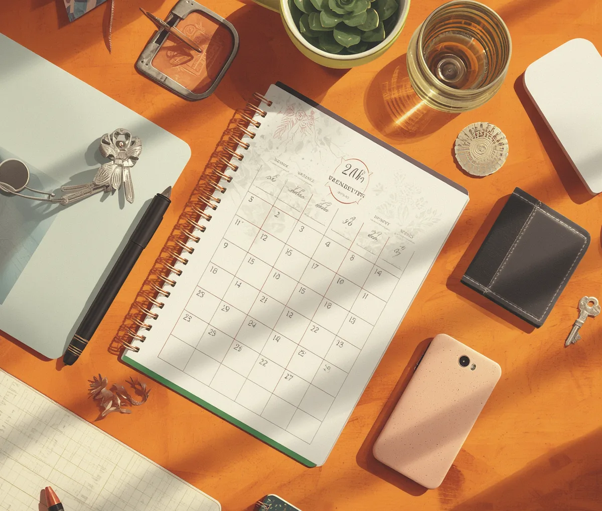 Tidy desk for tracking bills and subscriptions