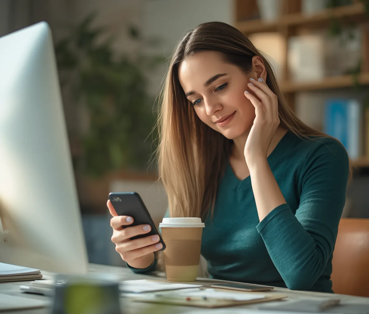 Woman planning her monthly budget with the Syncrofin budget planner app