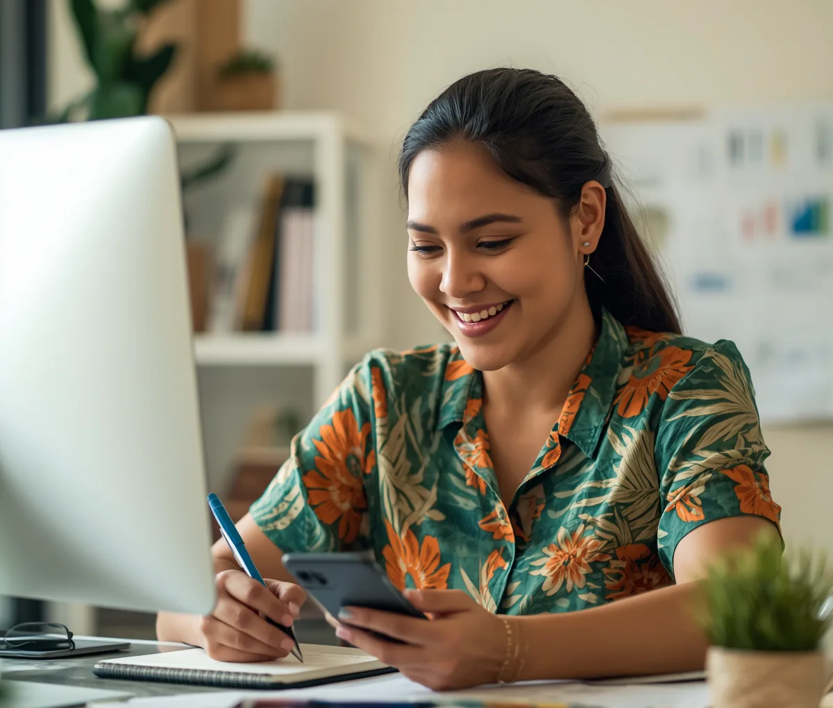 Person checking spending limits on the budget app at home