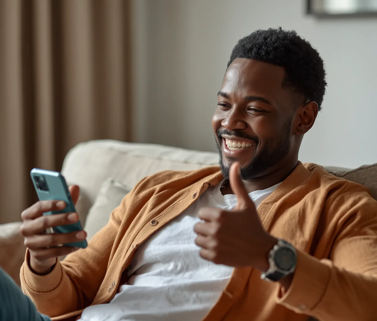 Person watching savings goal progress on the tracker app