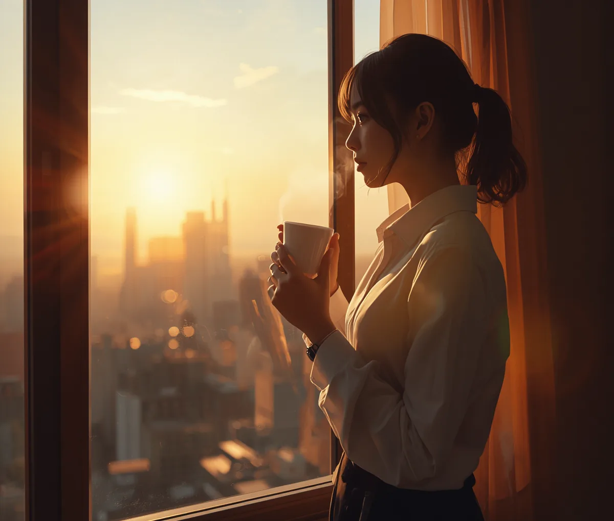 Trader reflecting calmly before the trading day