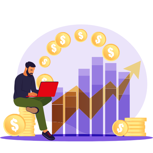 Investor tracking portfolio growth across stocks and assets with rising returns in Syncrofin